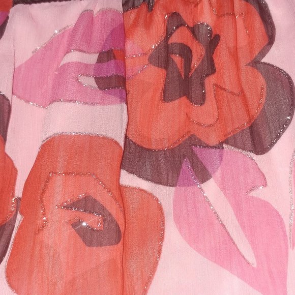 NWT Girls Floral Velvet Trim Top 3T - Picture 3 of 4